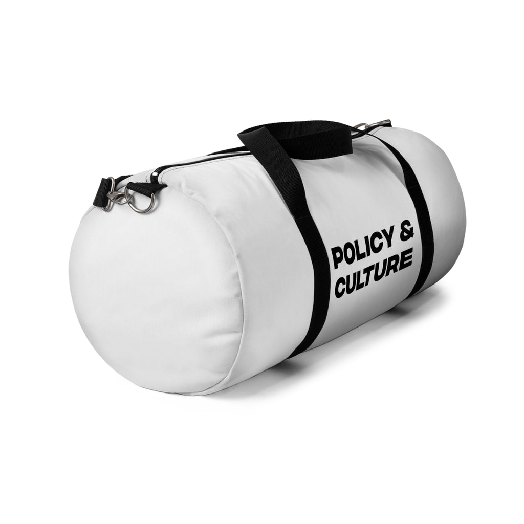 Policy & Culture Duffel Bag — Bold Logo Gym Travel Bag