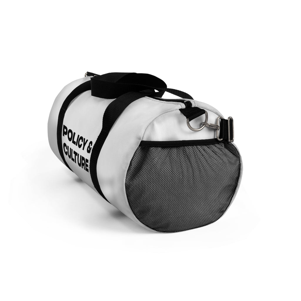 Policy & Culture Duffel Bag — Bold Logo Gym Travel Bag