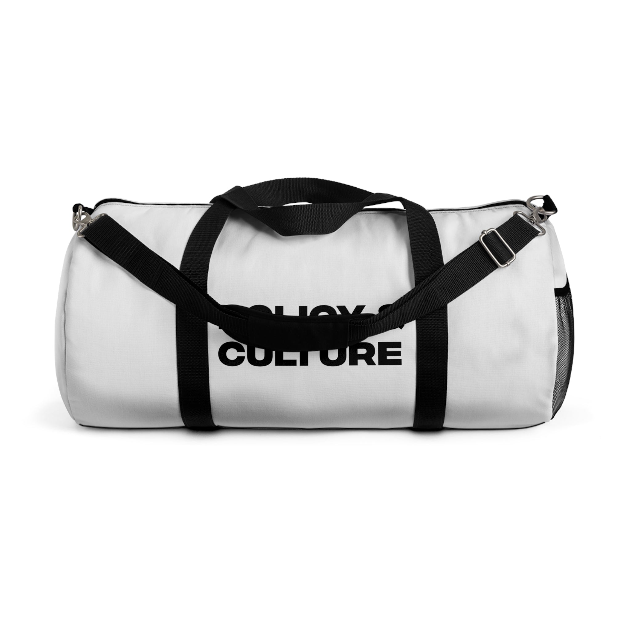 Policy & Culture Duffel Bag — Bold Logo Gym Travel Bag